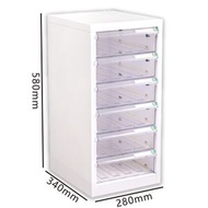 威帕斯 - Wipas 威帕斯A4M-106W透明膠抽屜文件鋼櫃 - 6高身A4抽屜