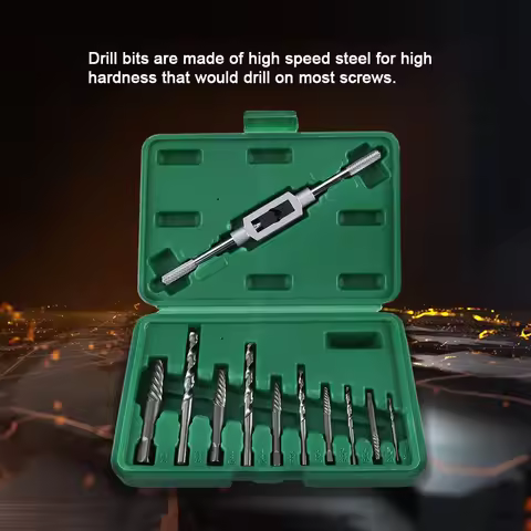 Broken Screw Drill Bits and Extractor Set Bolts Fastners Taken Out Removal Tool Bolt Extractor Damag