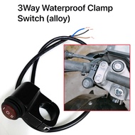 3Way Motorcycle Handle Bar Switch 3 Way Mini Driving Light Switch Mount 3 Way Hazard Fog Light