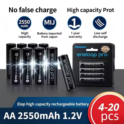 Panasonic Eneloop Pro AA 1.2V 2550mAh Ni-MH Battery for Camera, Mouse & AC Remotes Stable Output, Ec