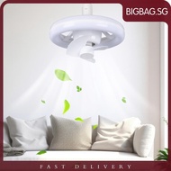 [bigbag.sg] Ceiling Fans with Light Bulb Remote RGB Mode Light Socket Fan 3 Color Dimmable