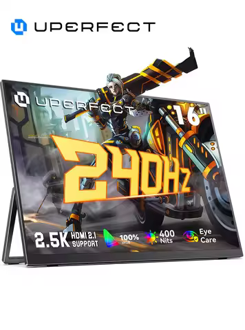 UPERFECT 16" 2K 240Hz Portable Monitor 100%DCI-P3 16:10 HDR FreeSync IPS Eye Care External Gaming Di
