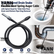 YANN Drain Snake, Steel Drill Powered Plumbing Snake,  Bendable Flexible Spring Spiral Head Spring D