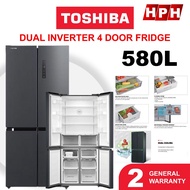 Toshiba 4 Door Inverter Refrigerator (580L/530L) GR-RF608WI-PMY(06) GR-RF531WI-PMY(60E) Peti Sejuk 4