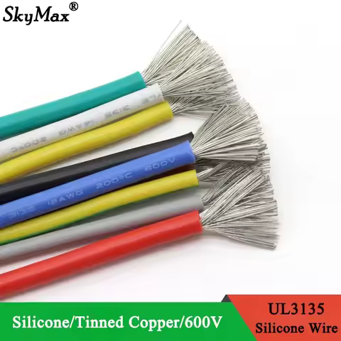 2/5/10M UL3135 Silicone Wire High Temperature Resistant 30 28 26 24 22 20 18 16 14 12 10AWG Electron