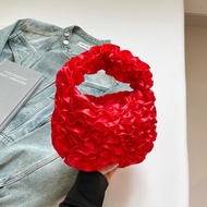 2025 Spring Fashion Handbag Design Pleated Flower Design Womens Small Handbag Sweet Girl Lightweight