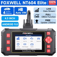 Foxwell NT604 Elite เครื่องสแกน OBD2 ตรวจสอบเครื่องยนต์ ABS SRS การส่ง 4 เครื่องมือการวินิจฉัยระบบพร