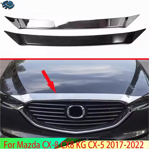 For Mazda CX-8 CX8 KG CX-5 2017-2022 ABS Chrome Front Hood Bonnet Grill Grille Bumper Lip Mesh Trim