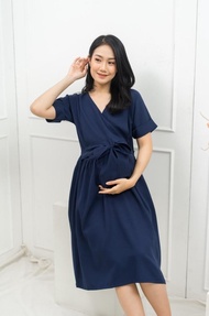 Maternel Dress Busui Imlek - Keiko Midi Nursing Dress Adril