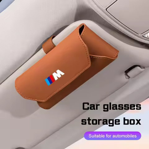 For BMW M M3 M5 E36 E39 E46 E60 E70 E90 E91 E92 F10 F40 G01 G70 Leather Car Visor Glasses Case Sungl