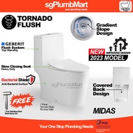 Midas x sgPlumbMart Geberit Tornado Flush 1-Piece Toilet Bowl One Piece WC 3010 Water Closet S Trap 