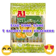 live pong game 1 sachet A1 Rice Crackers