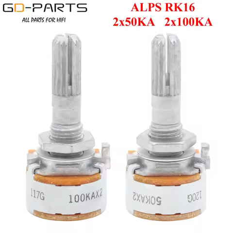 Japan ALPS RK16 2x50KA 2x100KA Stereo Volume Potentiometer Attenuator For Hifi Audio AMP CD Turntabl