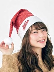 Christmas Hat Series Shine Santa Hat (Red) Unisex Head Circumference up to 23.6 inches (60 cm)