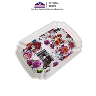 Aesthetic Rectangle Tray with Floral Motifs Food Beverage Tray Floral Motif Food Tray