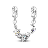 Clear Safety Chain Clip Charms 925 Silver Plated Key Locks Pendent Fit 3mm 925 Original Bracelets DI