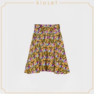 KLOSET Electric Print Skirt (AW20-S005) กระโปรงบานพิมพ์ลาย