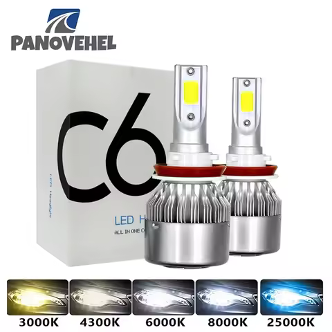PANOVEHEL Led Headlight Bulbs H1 H3 H7 LED C6 Car Lights H4 880 H11 HB3 9005 HB4 9006 H13 6000K 72W 