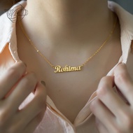 0.00 Sen Custom Name Necklace Personalized Gold Plated Letter Pendant Necklace for Women Gift
