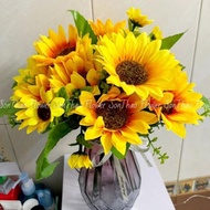 Fake Flower decor Fake Flowers Decorated Sunflower Cluster Home Decoration