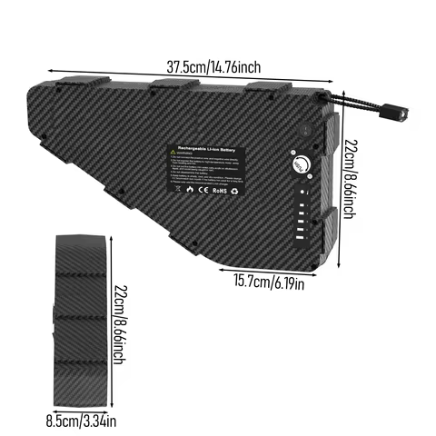 Triangle Battery Case Fit 80PCS 21700 Cells 36V 48V 52V 60V 72V E-Bike Electric Bicycle Triangle Bat