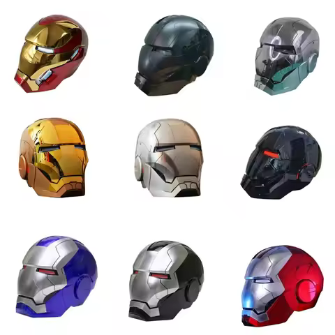 Rc Mk50 Marvel Iron Man spider man 1:1 Wearable Helmet Voice-Activated Deformation Around Animation 