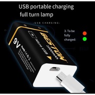 Beston 9V 1000mAh With Type-C Micro USB Rechargeable Port Li-ion Battery Smart TAG