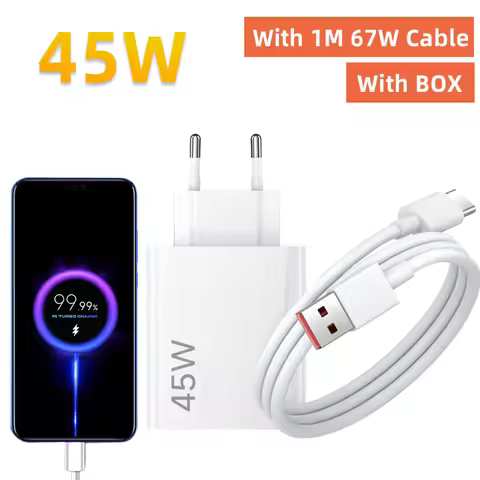 For XIAOMI 45W Turbo Charge Charger Type A Power Adapter For Poco X7 M7 Pro Plus X5 X3 F3 M2 Pad 5 6