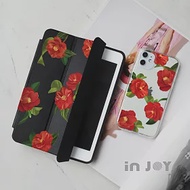 INJOYmall for iPad 2/3/4 系列 Smart cover皮革平板保護套 無筆槽 優雅山茶花款