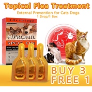 【Spot On Combo】 Fipronil Spot On Parasite Prevention Dewormer for Cat Dog Anti Flea and Tick 0.67ml