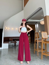 จัดส่งเร็ว ✅ WT15 รุ่น Classic Pants ทรงกระบอกใหญ่ ผ้าลินลี่พรีเมี่ยม กางเกงแฟชั่นผู้หญิง กางเกงทรงก