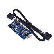 (IDZP) Motherboard 9Pin USB Header to 2 Male Adapter Card USB2.0 9Pin to Dual 9Pin Connector Splitte
