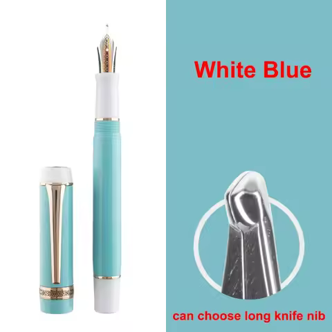 Kaigelu 356 Torpedo Fountain Pen Long Knife Nib Hand Grinding Nib Writing Ink Acrylic Resin Pen For