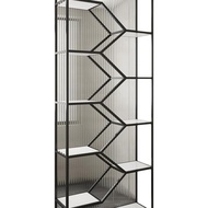 Freestanding Partition Cabinet Modern Glass & Metal Design Space-Saving Storage for Bathroom & Livin