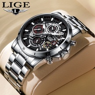 Lige Fashion Business Steel Band Wrist Watch Men's Watch Multifunctional Watch Waterproof Watch