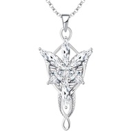 Kalung JO WISDOM Arwen Evenstar, Kalung Loket Lord of The Ring Hobbit Perak 925 Sterling dengan Cubi