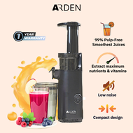 [Fast Delivery] [Local Warranty] Arden Compact Slow Juicer Masticating Juicer Easy to Clean Cold Press Juicer with Brush Pulp Measuring Cup and Juice Recipe Guide - Black