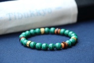 原礦無染色孔雀石 6mm圓珠 孔雀石手鍊 手環穿搭飾品 珠寶設計