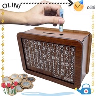 OLINI Money Box, Reusable Handmade Piggy Bank, Home Use with Saving Money Goals Counter Wooden Money