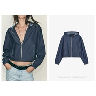 ZARA Soft Denim JACKET HOODED Long Sleeve BOMBER (B0101)