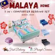 CMK2 880TC 7 IN 1 Cadar Comforter Set Tebal Toto/blanket/Selimut/Bed sheet/ QUEEN KING Comforter Bed