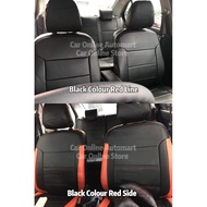 PERODUA Car Seat Cover PVC Leather Black colour Red Line / Red Side Cushion Cover ALZA/MYVI/BEZZA/AX