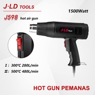 JLD Hot gun pemanas stiker 1500W Blower pemanas J598 Heat gun pemanas 300/500 Derajat 2 Tingkat Pana