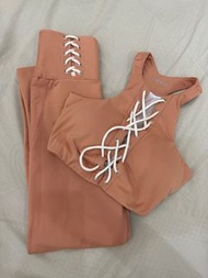 Yuyu active珊瑚橘運動套裝bra top, leggings
