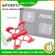 【READY STOCK】 Litepro K5 Bike Pedals Quick Release Pedal MTB Road Bicycle Aluminum Alloy DU Bearing Anti-slip Bearing Pedal For Brompton Bicycle Accessories