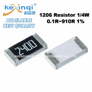 (100pcs) 1206 SMD Resistor 0.1R~910R 1% 1/4W 0R 0.2R 0.22R 0.33R 0.47R 0.68R 1R 2.2R 4.7R 5.1R 47R 2