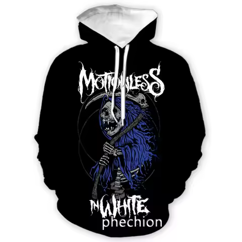 phechion New Fashion Men/Women Motionless In White 3D Print Casual Sweatshirt Hoodies Streetwear Men