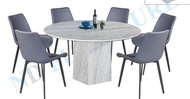 DS Marble round table 1+6, Set meja makan bulat. harga murah. Good quality.