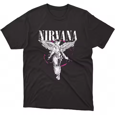 New Pure Cotton Grayce Nirvana™ Fetal Angel Print T-Shirt Basic Loose Short-Sleeve Round-Neck Casual