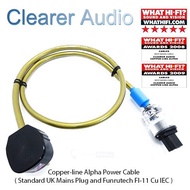 CLEARER AUDIO COPPER-LINE ALPHA POWER CABLE SPECIFICATIONS 1m ( Standard UK Mains Plug and Furutech FI-11 Cu IEC )